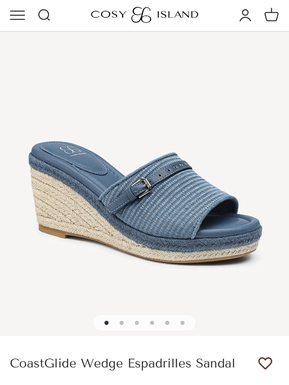 Cosy Island Blue Wedge Espadrille Sandal